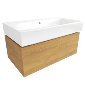 Kúpeľňová skrinka s umývadlom SAT Feel 80x30x46 cm medový dub mat SATFEEL80DMU2 SATFEEL80DMU2