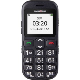 Swisstone BBM 320c telefón pre seniorov nabíjacej stanice, tlačidlo SOS čierna; 450015
