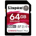 Kingston Canvas React Plus pamäťová SD karta 64 GB Class 10 UHS-II; SDR2/64GB