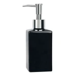 Spirella QUADRO dávkovač mydla čierny / keramika / 300 ml (7610583136626)