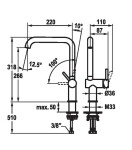 KWC Drezová batéria KWC Bevo E, 125347, Industrial Black 125347