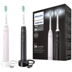 Philips HX3675/15 ružová + čierna / Sonická zubná kefka / 2ks / 31.000 kmitov / 1 režim / časovač (HX3675/15)