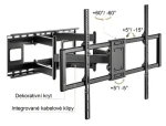 Brateck LPA77-696 čierna mat / Výsuvný nástenný držiak TV 60"-120" / nosnosť 120 kg / VESA 900x600 (BRLPA77696)