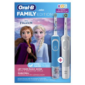 Oral-B Vitality D100 Kids Frozen + Vitality Pre D103 / elektrická zubná kefka / nabíjací stojan / od 3 rokov (D100 Kids Frozen)