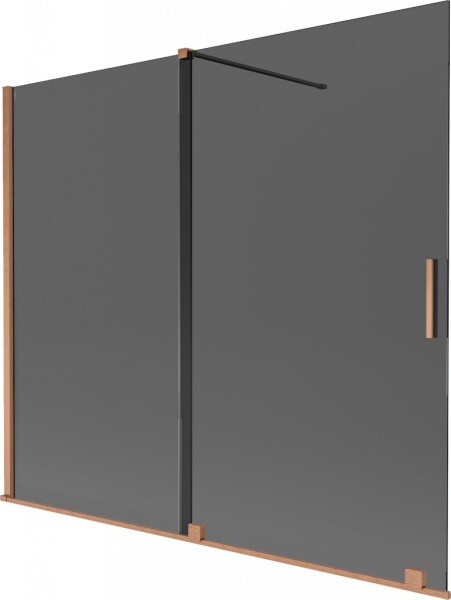 MEXEN/S - Velar dvojkrídlová posuvná vaňová zástena 180 x 150, grafit, meď kartáčovaná 896-180-000-41-65
