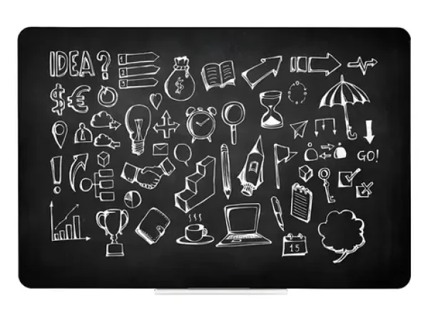 2x3 Qboard Magnetická tabuľa čierna / bezrámová / matný povrch / 87 x 57 cm
