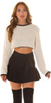 Sexy cropped chunky knit sweater Einheitsgroesse