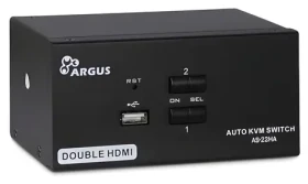 Inter-tech AS-22HA / KVM prepínač / 2 porty / HDMI / USB / kovové prevedenie (88887243)