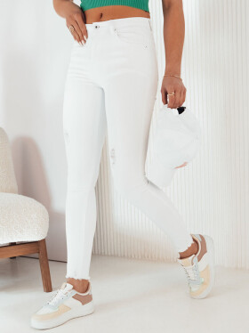 Dámske džínsové nohavice BRENO white FashionStreet UY1993 XXL