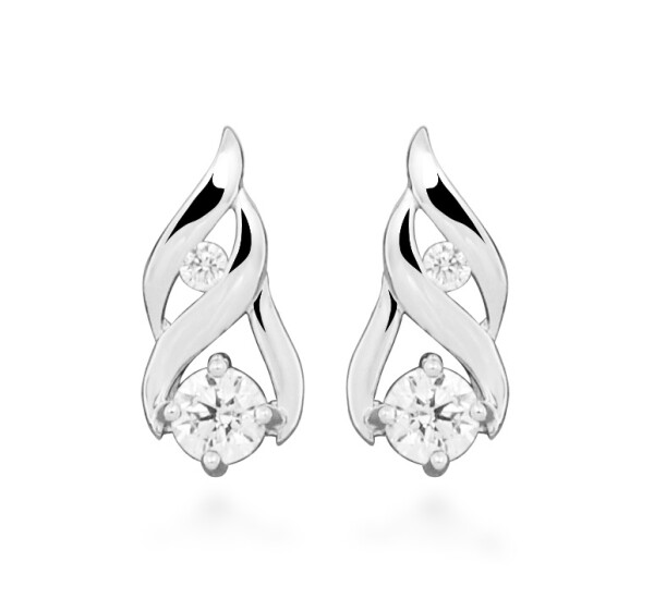 Silver Cat Štýlové strieborné náušnice s kubickými zirkónmi SC572