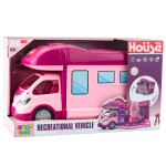 Mamido Rozkladacia izbička pre bábiky Auto s príslušenstvom do šatne 42 prvkov ružové