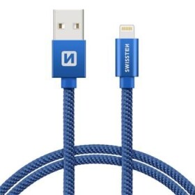 SWISSTEN TEXTILE dátový kábel USB - Lightning 2.0m modrá (71523308)