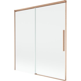 MEXEN/S - Rox vaňová zástena 2-krídlová posuvná 150 x 150, transparent, meď kartáčovaná 8C9-150-001-65-00