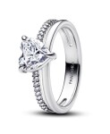 Pandora Blyštivý strieborný prsteň so zirkónmi Timeless 193100C01 50 mm