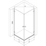 MEXEN/S - Lunar-B Duo sprchovací kút dvere krídlové 100 x 90, transparent, biela 832-100L-090P-20-00