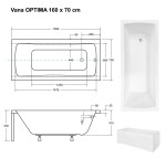 BESCO - Obdĺžniková vaňa OPTIMA - Nožičky k vani - S nožičkami, Rozmer vane - 160 × 70 cm VANOPT16+OLVPINOZ