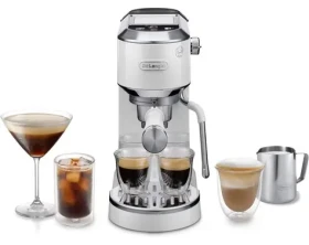 DeLonghi Dedica Duo EC890.WI biela / Pákový kávovar / 1450 W / 15 bar / Cold Brew