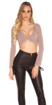 Sexy Koucla longsleeve crop shirt wrap look Einheitsgroesse