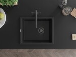 MEXEN/S MEXEN/S - Pedro granitový drez 1-miska 560 x 460 mm, čierna, sifón čierna 6508561000-77-B