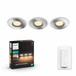 Philips Hue WA Adore kúpeľňové zápustné LED svietidlo SET3x5W chróm / 350lm / 2200-6500K / IP44 / ovládač (SKL000348470)