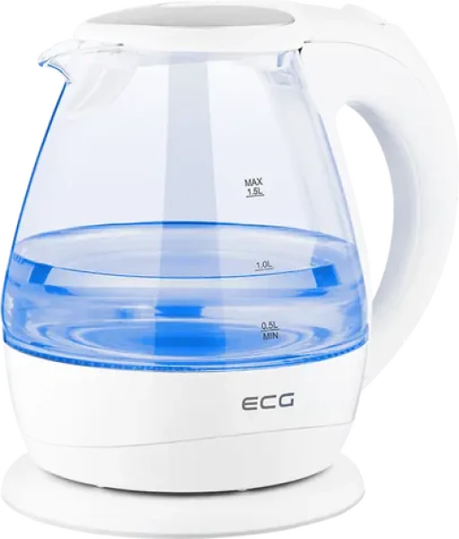 ECG RK 1520 Glass biela / rýchlovarná sklenená kanvica / 2200W / 1.5 L (100000131309)