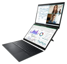Asus Zenbook Duo 14 OLED sivá / Notebook / 14" WUXGA T / Intel Core Ultra 9 285H / 32GB / 1TB SSD / W11H (UX8406CA-OLED304WZ)