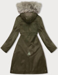 Dámska bunda parka v army farbe s kožušinovou podšívkou (5M3180-136) odstíny zelené L (40)