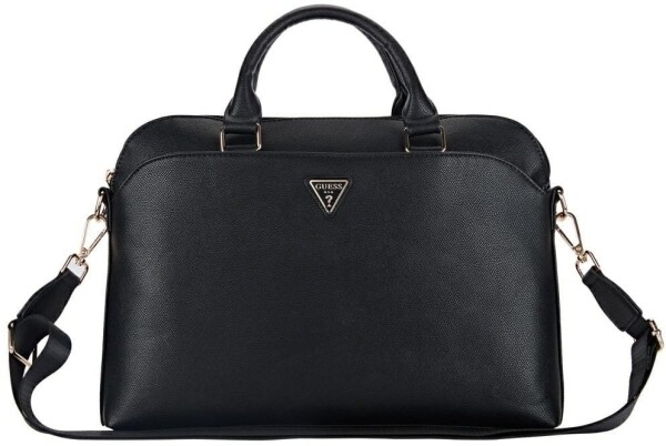 Guess Bag Guess Grained Zipper Pocket Triangle Logo 15" black