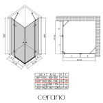 CERANO - Sprchovací kút Marino Duo Ľ/P - 6 mm - chróm, transparentné sklo - 100x100x190 - pántový CER-422913