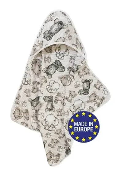 Bomimi Osuška s kapucňou FLANEL 80x80, safari (BO2303WHT037)