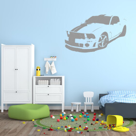 Veselá Stena Samolepka Auto Mustang Farba: šedá, Veľkosť: 60 x 37 cm