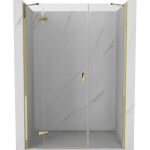 MEXEN/S - Mist-H sprchové dvere krídlové ľavé 150, transparent, zlatá 8A5-150-001-50-00-L