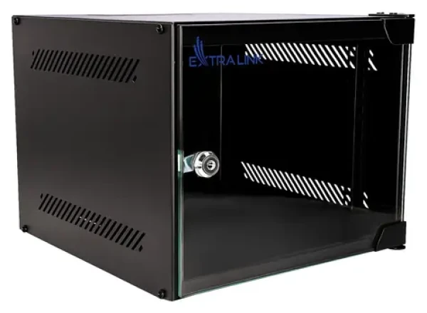 Extralink LITE 4U 10" čierna / Rozvádzač / nástenný / šírka 280 mm / hĺbka 310 mm / sklenené dvere (EX.28815)