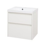 Mereo Opto, kúpeľňová skrinka s umývadlom z liateho mramoru 61 cm, biela CN910M