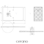 CERANO - Sprchová vanička obdĺžniková Pablo - SMC/minerálny kompozit - štruktúrovaná šedá - 150x90x3 CER-481336