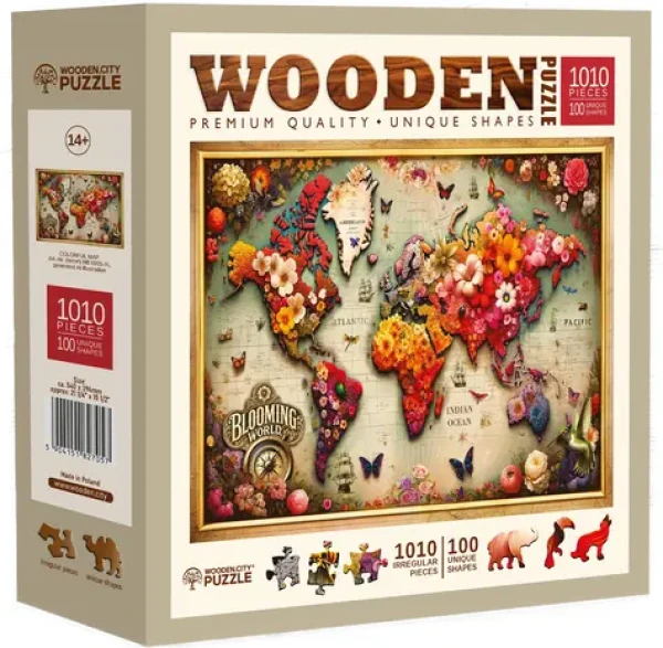 Wooden City Drevené puzzle Farebná mapa 1010 dielikov