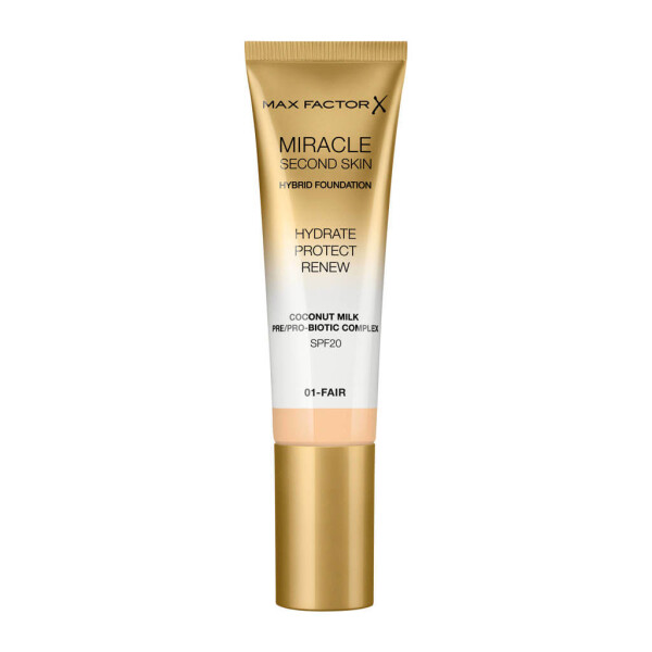 Max Factor Ošetrujúci make-up pre prirodzený vzhľad pleti Miracle Touch Second Skin SPF 20 (Hybrid Foundation) 30 ml 04 Light Medium