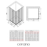 CERANO - Sprchovací kút Volpe Duo Ľ/P - 6 mm - chróm, transparentné sklo - 120x60x190 - zalamovacie CER-669604