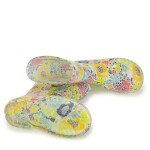 Dievčenské čižmy z PVC - kvetinová potlač, Pidilidi, PL0038-13, biela - 30