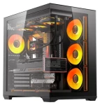 DarkFlash C280 čierna / Skriňa / E-ATX / tvrdené sklo / 7× ventilátor / 270 ° panoramatický design (C280 BLK +7F)