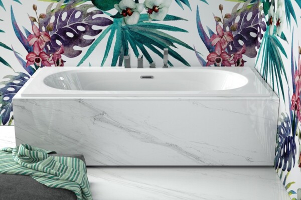 BESCO - Obdĺžniková vaňa VITAE SLIM+ - Farba sifónu - Grafitová, Nožičky k vani - Bez nožičiek, Rozmer vane - 150 × 75 cm VANVIT15SLIMPLG