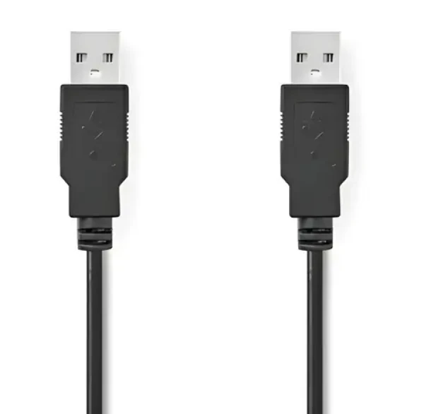 Nedis USB 2.0 čierna / Kábel / USB-A - USB-A / 18 W / 480 Mbps / 2 m (CCGL60000BK20)