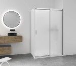 CERANO - Sprchovací kút Santoro - pravá - 6 mm - chróm, mliečne sklo - 140x70 - posuvný CER-665851
