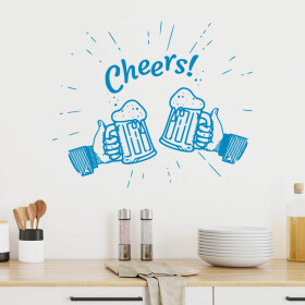 Veselá Stena Samolepka Cheers Farba: modrá, Veľkosť: 100 x 84 cm