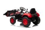 Mamido Detský elektrický traktor s radlicou a prívesom červený
