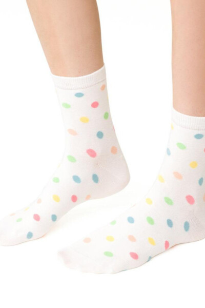 Dámske vzorované ponožky 099 ecru 35-37