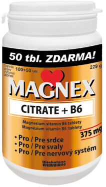 VITABALANS Magnex citrate + B6 100 + 50 tabliet ZADARMO