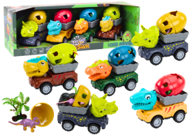 Mamido Auto dinosaurus s vajcom a prívesom Figúrky sada 4 ks