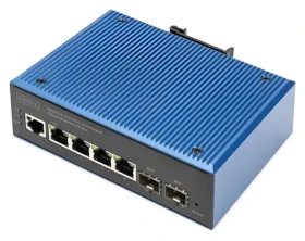 Digitus DN-651154 čierna / Switch / Managed L2 / 4X Gigabit RJ45 + 2x SFP / DIN lišta / IP40 (DN-651154)