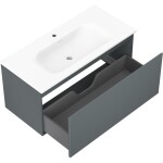 MEXEN/S - Orio kúpeľňová skrinka 100 cm s umývadlom Vela, 1 šuplík, grafit mat/biela mat 91A10-10047-1-BF66-W23M01